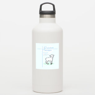 Grandson Baptism Blue Boy Lamb Personalized