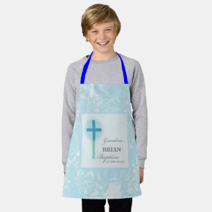 Grandson Baptism Blue Lace Personalized Apron