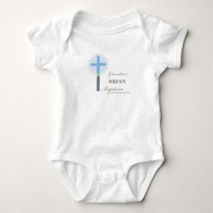 Grandson Baptism Blue Lace Personalized Baby Bodysuit