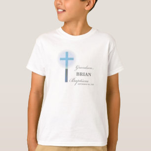 Grandson Baptism Blue Lace Personalized T-Shirt