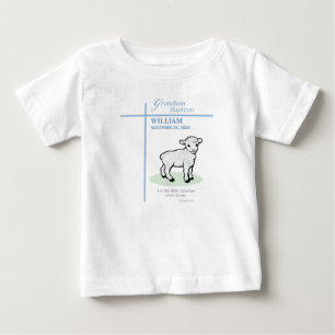 Grandson Baptism Blue Lamb Personalized Baby T-Shirt