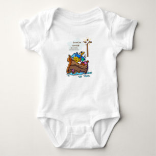 Grandson Baptism Noah's Ark Personalized Baby Bodysuit