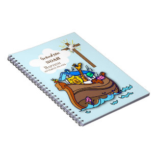Grandson Baptism Noah's Ark Personalized Notebook