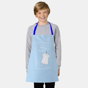 Grandson Baptism Suit on Baby Blue Personalized Apron