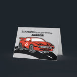 Grandson Birthday Age 6 Red Sports Car Card<br><div class="desc">Watch him jump for joy once he receives this red sportscar birthday card for his 6th birthday. What will turn him up more is the fact that his name can be seen on the cover of this. Come customize this now and secure your copy to give your cute grandson.</div>