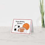 Grandson Birthday Card<br><div class="desc">Grandson sports fan birthday card that is customizable with your personalized message.
Inside reads:
Sending scores of birthday wishes from your #1 fan!
Happy Birthday!</div>