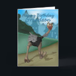 Grandson Birthday Card - Cartoon Ostrich - Digital<br><div class="desc">Grandson Birthday Card - Cartoon Ostrich - Digital Painting</div>