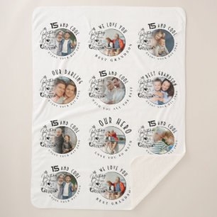 Grandson Birthday Custom Photo Minimalist Sherpa Blanket