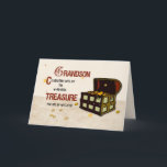 Grandson Birthday with Pirate Treasure Card<br><div class="desc">Filled with sparkling gold and jewels,  this pirate treasure is just what grandparents feel about their grandson. When your heart is overflowing with love,  this is the perfect card to send your grandson on his birthday. A pirate treasure chest is wooden and filled with wonderful treasures.</div>