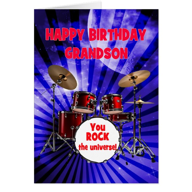 Grandson Birthday You Rock Drums (Front)