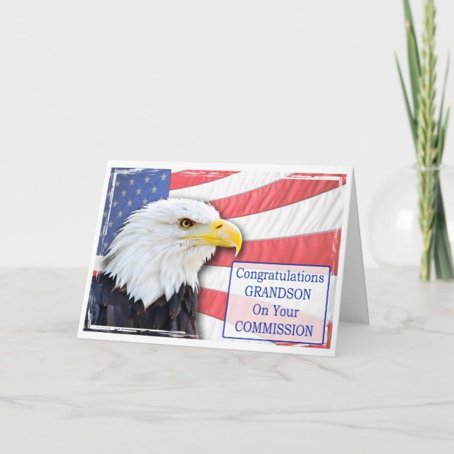 Grandson,commissioning with a bald eagle card (Front)