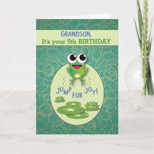 Grandson, Customize Any Age, Birthday, Frog Card
