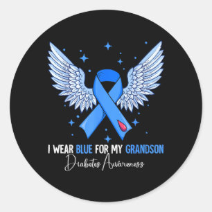 Grandson Diabetes Awareness Classic Round Sticker