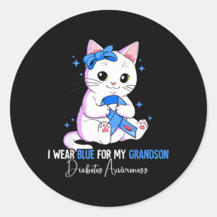 Grandson Diabetes Awareness Graphic Classic Round Sticker