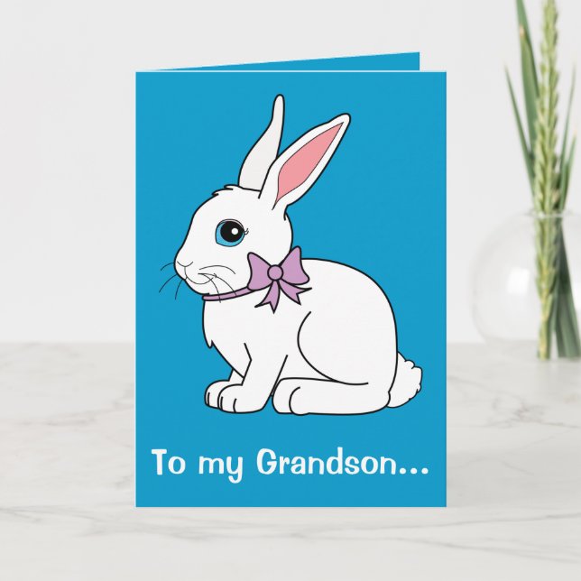 Grandson Easter Bunny Holiday Card (Front)