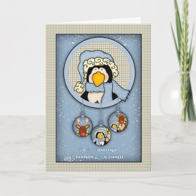 Grandson Et Sa Fiancée Carte De Voeux De Noël (Devant)