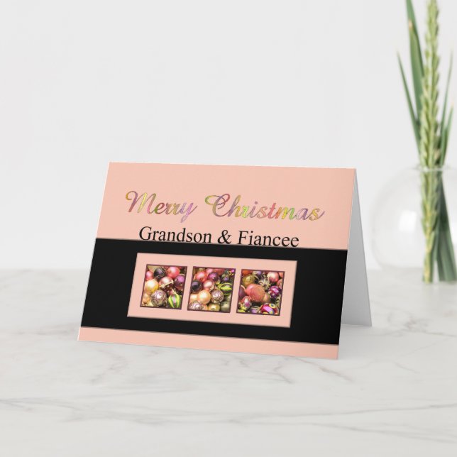 Grandson et sa Fiancée Joyeuse carte de Noël (Devant)