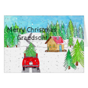 Grandson Fiat 500 in Snowy Forest Customizable