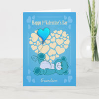 Grandson, First 1st Valentine's Day With Teddy Bea