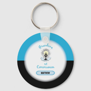 Grandson First Communion, Blue Cup Keychain