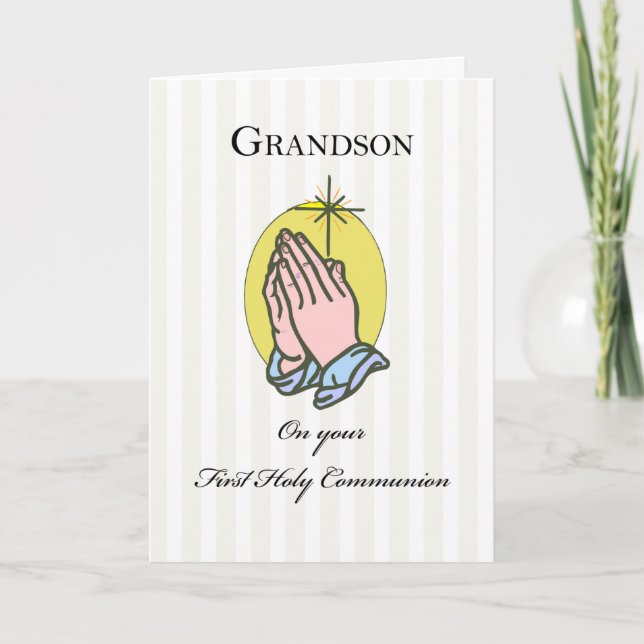 Grandson First Communion Congratulations Card (Front)