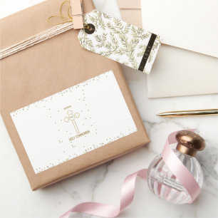 Grandson First Holy Communion Gold Look Cross Sticker
