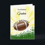 Grandson Football Birthday Card<br><div class="desc">Give your football loving grandson a football card with an explosive football theme! A football with the words 'To a wonderful grandson'.</div>