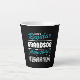Grandson Gift   Im Not A Regular Grandson Latte Mug