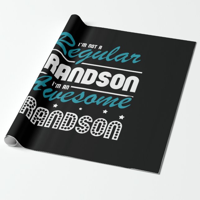 Grandson Gift | Im Not A Regular Grandson Wrapping Paper (Unrolled)