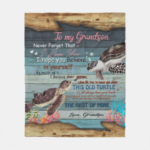 Grandson Gift Letter To My Grandson From Grandpa Fleece Blanket