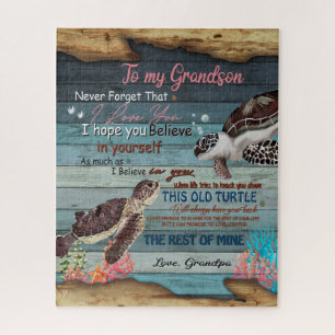 Grandson Gift   Letter To My Grandson From Grandpa Jigsaw Puzzle