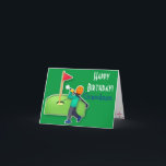 Grandson golf green birthday card<br><div class="desc">Cut emoji golf nephew card. Customize with your own text and make it truly special and unique!</div>