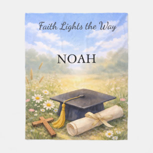Grandson Graduation Personalized Christian Gift Fleece Blanket