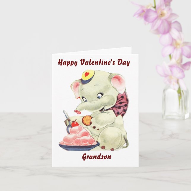 Grandson Happy Valentines' Day Card (Orchid)