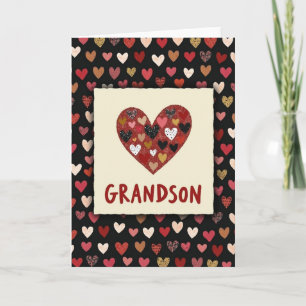 Grandson Hearts Pattern Card