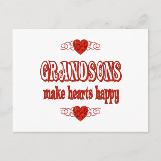 Grandson Hearts Postcard