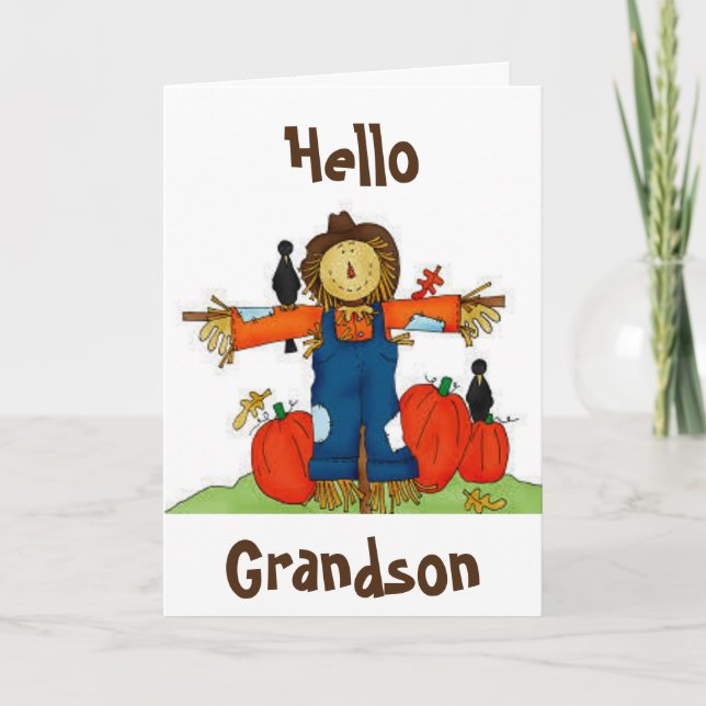 **GRANDSON.....HELLO** AND A LOVING THANKSGIVING HOLIDAY CARD (Front)
