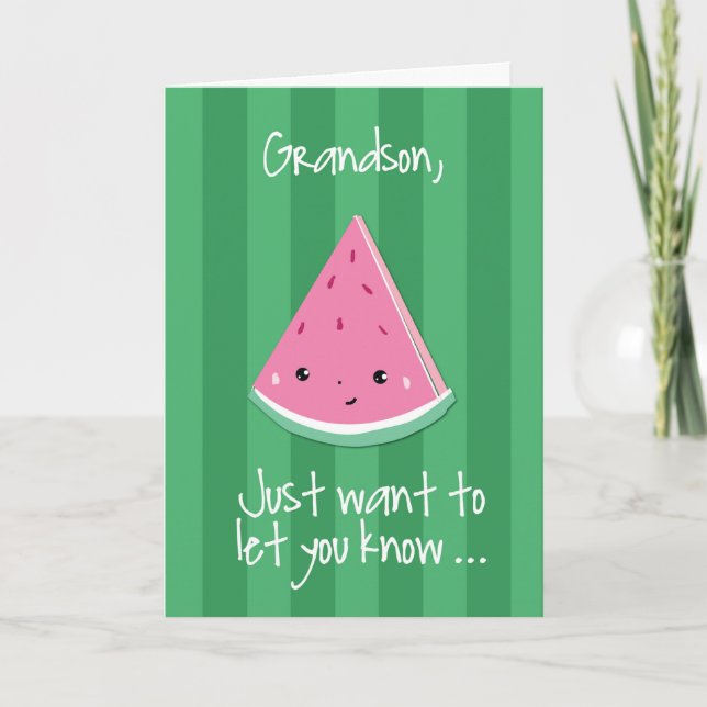 Grandson Hello Thinking of You One In a Melon Card (Front)