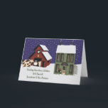 Grandson & His Fiancee Prim Farm Christmas Holiday Card<br><div class="desc">card</div>