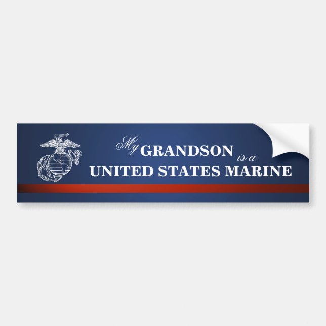 Grandson is a Marine Bumper Sticker (Front)