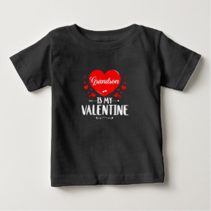 Grandson Is My Valentine Matching Family Grandma Baby T-Shirt