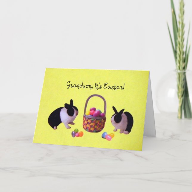 Grandson, it's Easter! Holiday Card (Front)