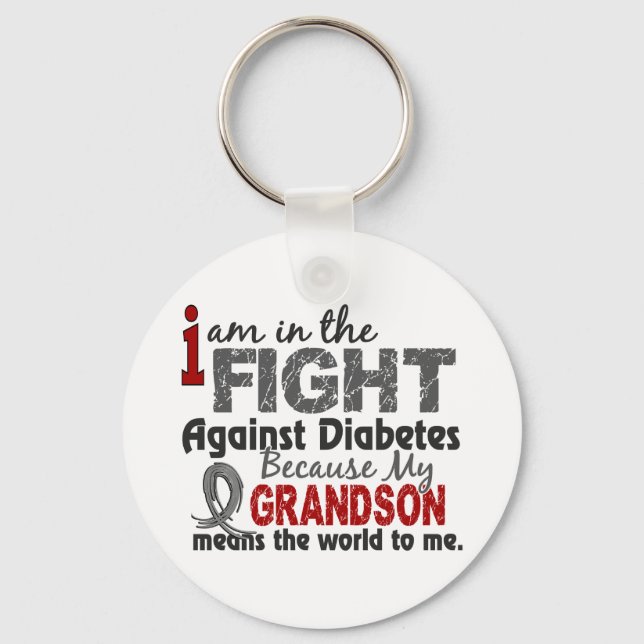 Grandson Means World To Me Diabetes Keychain (Front)