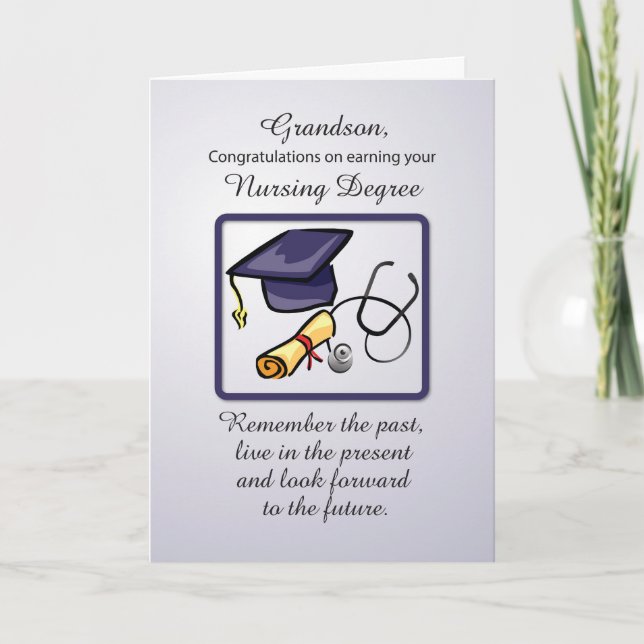 Grandson Nursing Degree Graduation Card (Front)