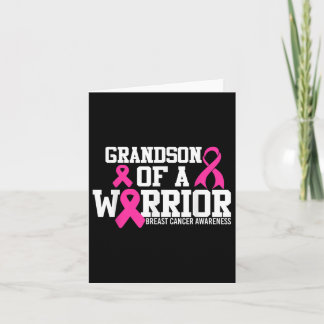 Grandson Of A Warrior Breast Cancer Awareness  Card
