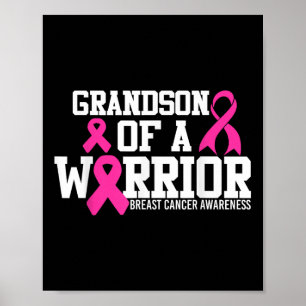 Grandson Of A Warrior Breast Cancer Awareness Poster
