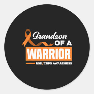 Grandson Of A Warrior Rsd Crps Awareness Classic Round Sticker