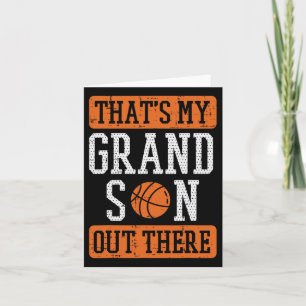 Grandson Out There Bysketbyll Grandma Grandpa Men Card