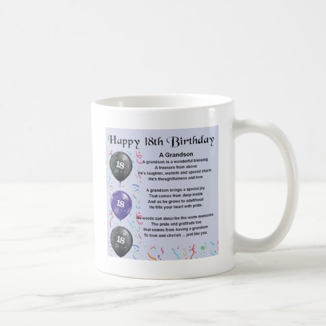 Grandson Poem - 18th Birthday Coffee Mug (Right)