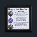 Grandson Poem - 18th Birthday Gift Box<br><div class="desc">A great gift for a grandson on his 18th birthday</div>